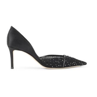 Giorgio Armani Pumps, female, Black, Size: 8 1/2 US Tulle, Satin and Rhinestone Court Shoes