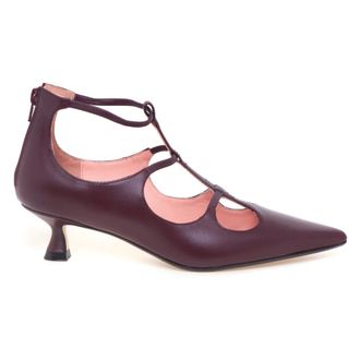 Anna F. T-bar Pointed Pump - female - Anna F. - Pumps - Red - 7 UK - Shoes