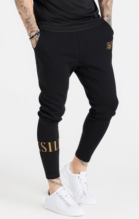 Siksilk Pantal&oacute;n de pista din&aacute;mico negro para hombre SikSilk S