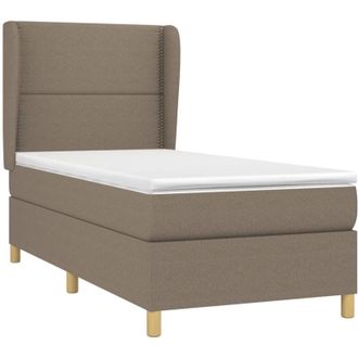 vidaXL Vidaxl - Cama Box Spring Con Colch&oacute;n Tela Gris Taupe 100x200 Cm