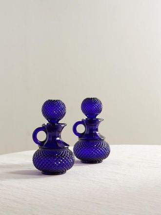 Cabana Set Olio E Aceto In Vetro Galeano - Blu