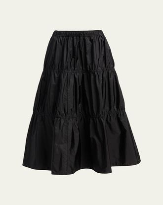 Moncler Tiered Nylon Midi Skirt