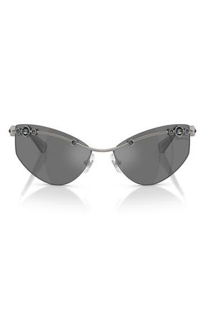 Swarovski 61mm Irregular Sunglasses in Gunmetal /Grey Mirror Black at Nordstrom