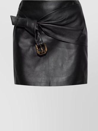 Versace lambskin twisted high-rise mini skirt