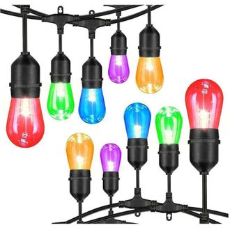 Trade Shop Trade Shop - Catena 10pz Lampade E27 Led Colorate Blu Rossa Gialla Verde Viola Per Catenaria