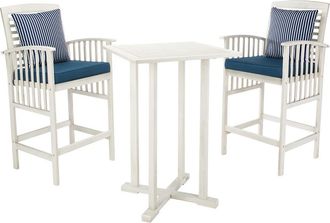 Safavieh Pate Outdoor 3Pc Bar 40In H Table Bistro Set