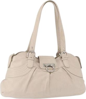 Ferragamo Pre-owned Shoulder Bags, female, Beige, Size: ONE SIZE Pre-owned Shoulder Bag