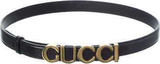 Gucci Buckle Thin Leather Belt