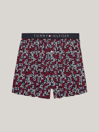 Tommy Hilfiger Mens Print Woven Boxer - Red - S