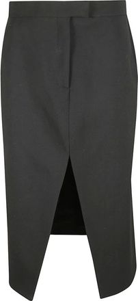 Alexander McQueen Alexander McQueen, Midi Skirts, female, Black, Size: S Cutaway Pencil Skirt