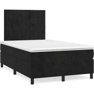 vidaXL Cama Box Spring Con Colch&oacute;n Terciopelo Negro 120x190 Cm Vidaxl