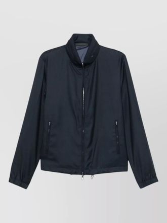 Giorgio Armani cashmere silk blend blouson jacket high collar