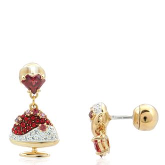 Swarovski Cariti Asymmetrical Red Bean Ice Drop Earrings