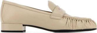 Prada Ivory Leather Loafers