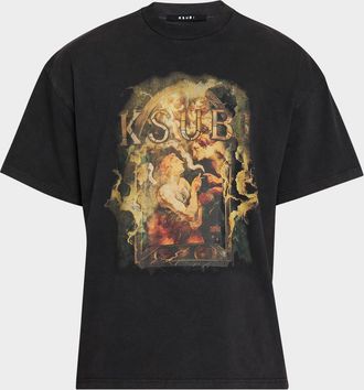 Ksubi Mens Ascension Ekcess Oversized Fit Cotton T-Shirt