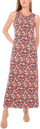 Vince Camuto Floral Print Sleeveless Maxi Dress in Navy/Coral Floral at Nordstrom, Size Large