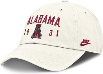 Nike Alabama Natural Club Nike Mens College Adjustable Hat in White | NC0111KABV-3WA
