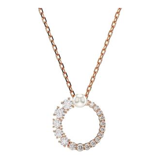 Swarovski Necklaces, female, Pink, Size: ONE SIZE Womens Necklace with Pendant White, Rose Gold Matrix 5692265