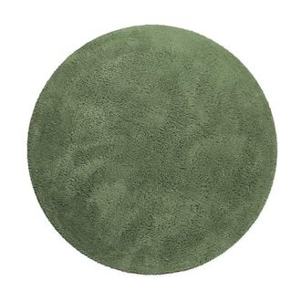 Wecon Home Alfombra de ba&ntilde;o verde redonda de algod&oacute;n 80 cm