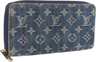 Louis Vuitton Pre-owned Vintage Monogram Denim Canvas Portemonnee - Dames - Vintage Accessoires - Blauw - ONE Size - Denim - Vintage