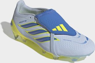 adidas Fussballschuh ADIDAS PERFORMANCE PREDATOR PRO FOLD-OVER TONGUE FIRM GROUND, Gr. 42,5, crystal sky, ray blau, team solar gelb 2, Synthetik, Textil, Sch