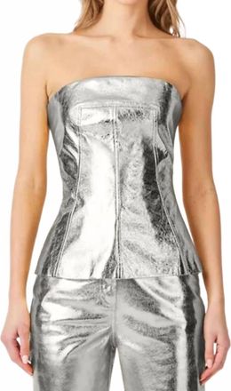 Amylynn Mave Bandeau Top In Mirror Silver