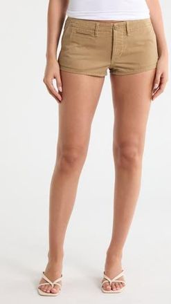 R13 Cotton Chino Micro Shorts in Khaki Slubby Twill Brown at Nordstrom Rack, Size 26