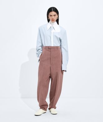 Bottega Veneta Wool and Linen Pants - Pink - Women - 36