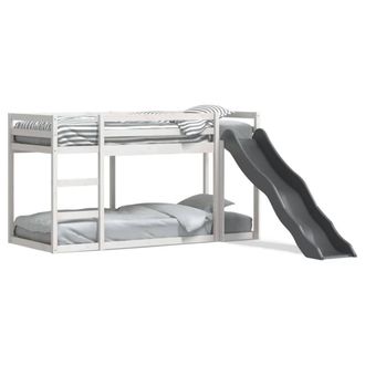 Berkfield Home Bunk Bed with Slide&Ladder without Mattress White 90x200 cm