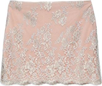 Valentino Lace-overlay Scalloped-edge Mini Skirt