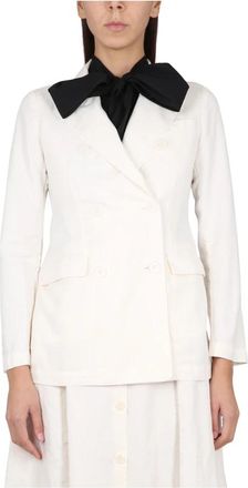 Aspesi Double-breasted Blazer - Dames - Blazers - Beige - XS - Katoen - Jassen