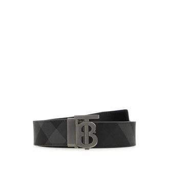 Burberry TB 35Mm Plaque Belt - male - Burberry - Belts - Black - 90 CM - Accessories