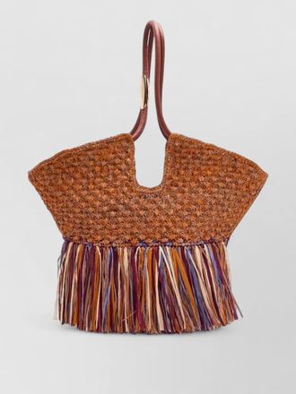 Zimmermann goldentime medium tote bag fringe handle