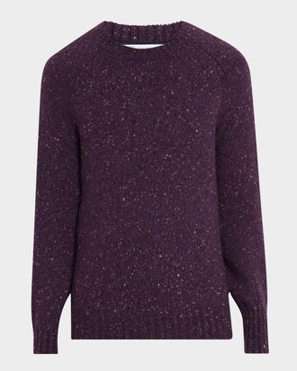 Brunello Cucinelli Men & apos;s Cashmere Donegal Crewneck Sweater