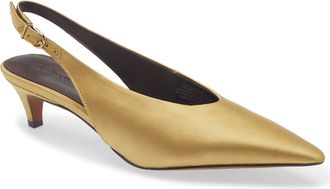 Madewell Emilie Slingback Satin Pump in Olive Grove at Nordstrom Rack, Size 6.5