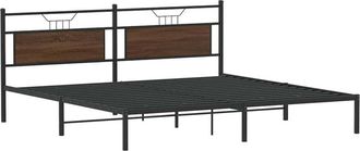 vidaXL Estructura De Cama Sin Colch&oacute;n Roble Marr&oacute;n 193x203 Cm Vidaxl