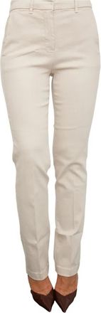 Marella Pantalone lungo - Dames - Slim Fit Broeken - Beige - S - Katoen - Broeken