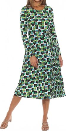 Joseph Ribkoff Womens Geometric Print Belted Midi Dress In Vanilla/multi