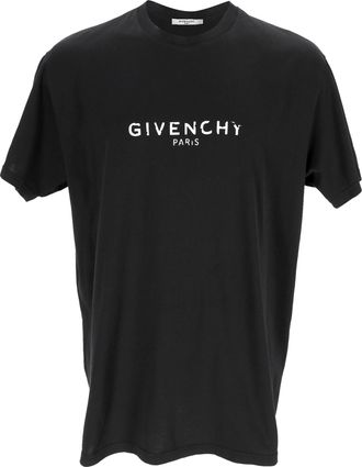 Givenchy Pre-owned Mens Logo-Print Oversized T-Shirt in Black Cotton - Size 2XL