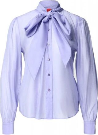 HUGO BOSS Elegante Blouse met Strik - Dames - Overhemden - Paars - L - Overhemden