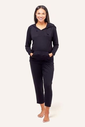 Nom Maternity Simone Maternity & Nursing Soft Hoodie in Black at Nordstrom, Size X-Small