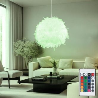 ETC Shop Lampada Da Soffitto A Pendolo A Sfera Telecomando Lampada A Piume DAnatra Dimmerabile In Un Set Che Include Lampade A Led Rgb