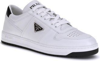 Prada Mens White Calf Leather Bos Taurus Low Top Sneakers