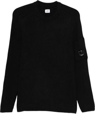 C.P. Company Full Rib Crew Neck Sweater - Heren - Ronde hals truien - Zwart - 2XL - Katoen - Truien & Vesten