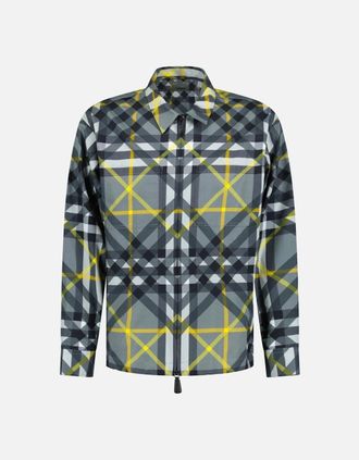 Burberry Mens Burberry Whincup Zip-Up Check Overshirt Yellow & Grey - Size: Regular/36