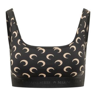Marine Serre Sleeveless Tops, female, Multicolor, Size: L Moon Printed Jersey Sports Bra