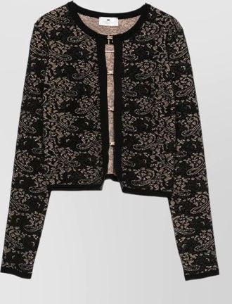 Elisabetta Franchi lace crewneck long-sleeve fitted jacket