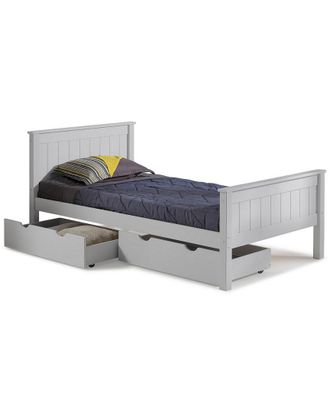 Alaterre Harmony Twin Wood Platform Bed with Storage Drawers