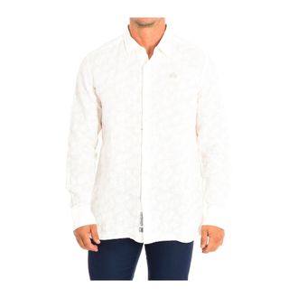 La Martina Long Sleeve Shirt - Heren - Casual Overhemden - Beige - S - Linnen - Overhemden