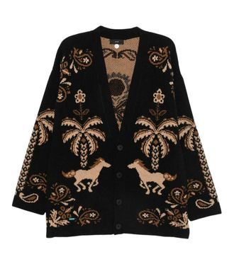 Alanui Black V Neck Cardigan